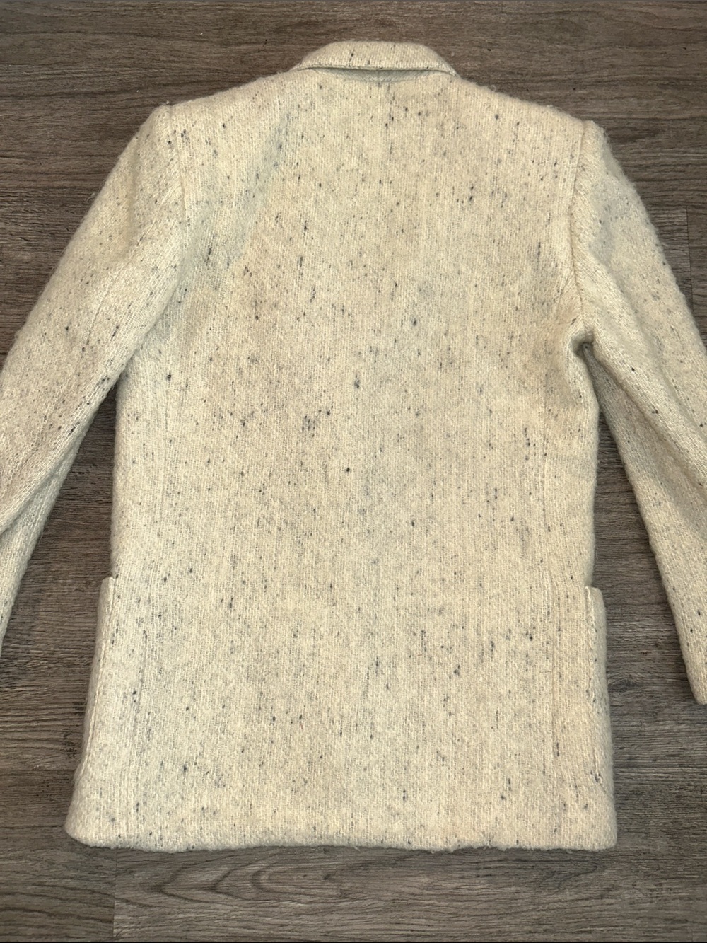 Vintage Liz Claiborne Wool Blazer Jacket Size 10 Ivory Speckled Made in Korea - Picture 6 of 10